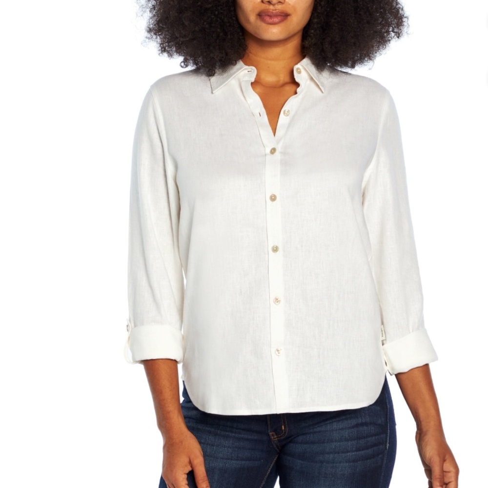 ORVIS white linen shirt size XL NWT